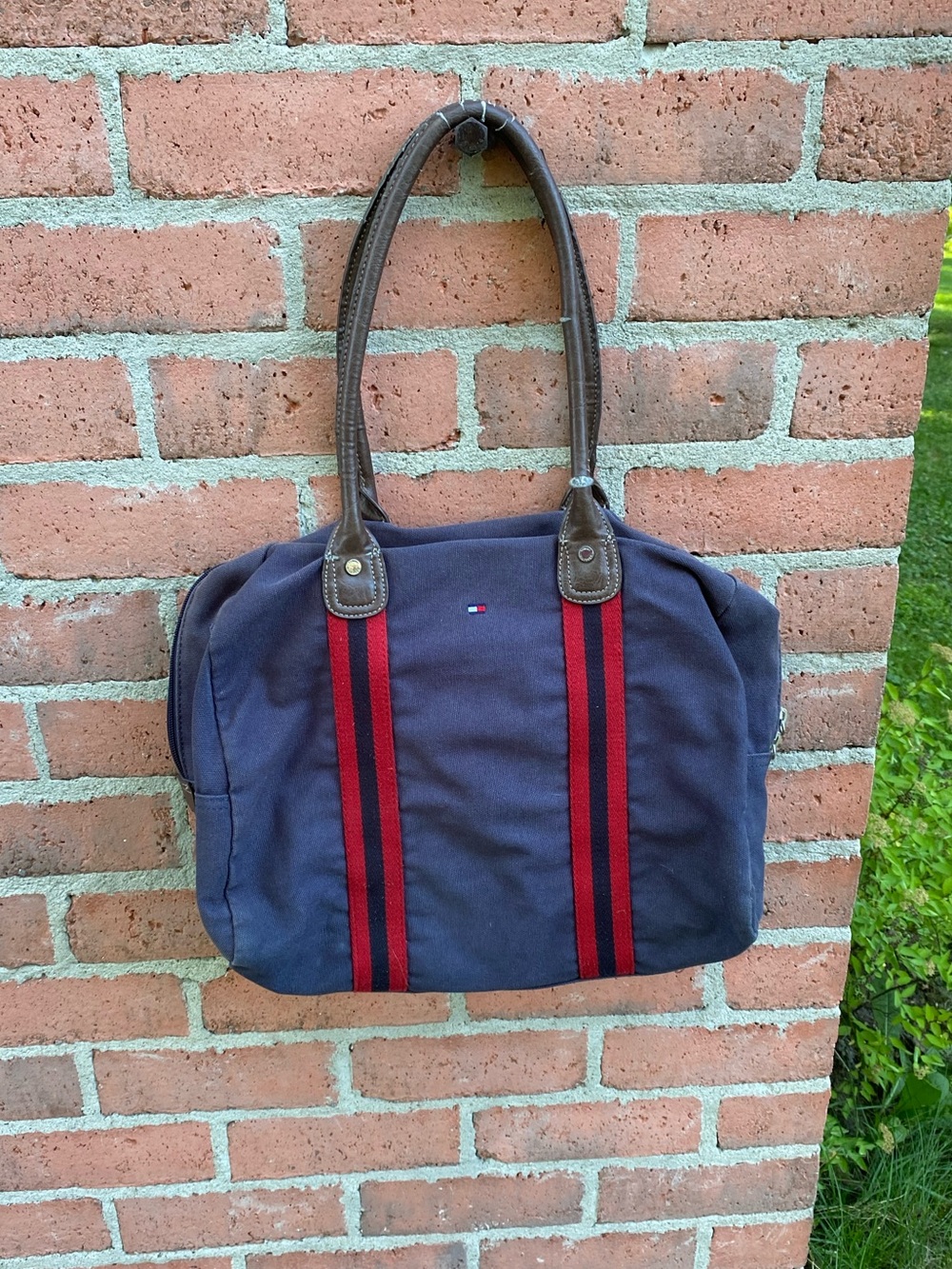 Vintage Tommy Hilfiger Striped Shoulder Bag